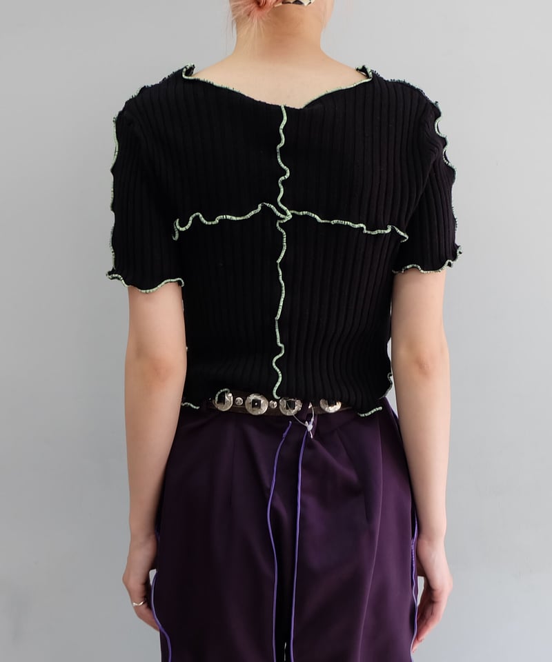 【shury】remake frill line knit