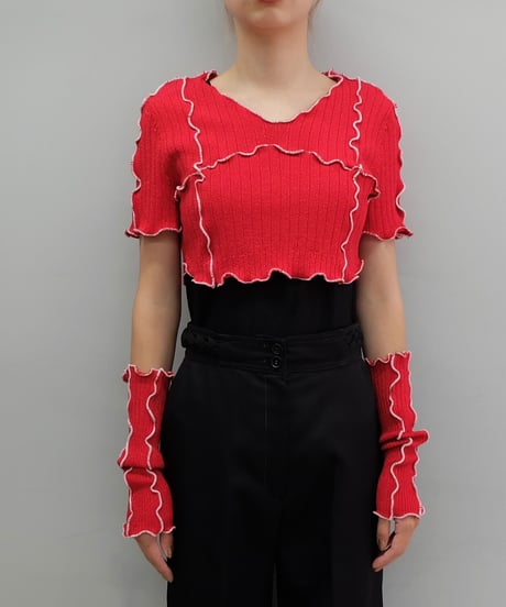 ジャケット・アウター shury tokyo Remake Frill line Arm Tops TULLE SLEEVE SHORT SWEAT｜CONVERSE TOKYO (コンバース