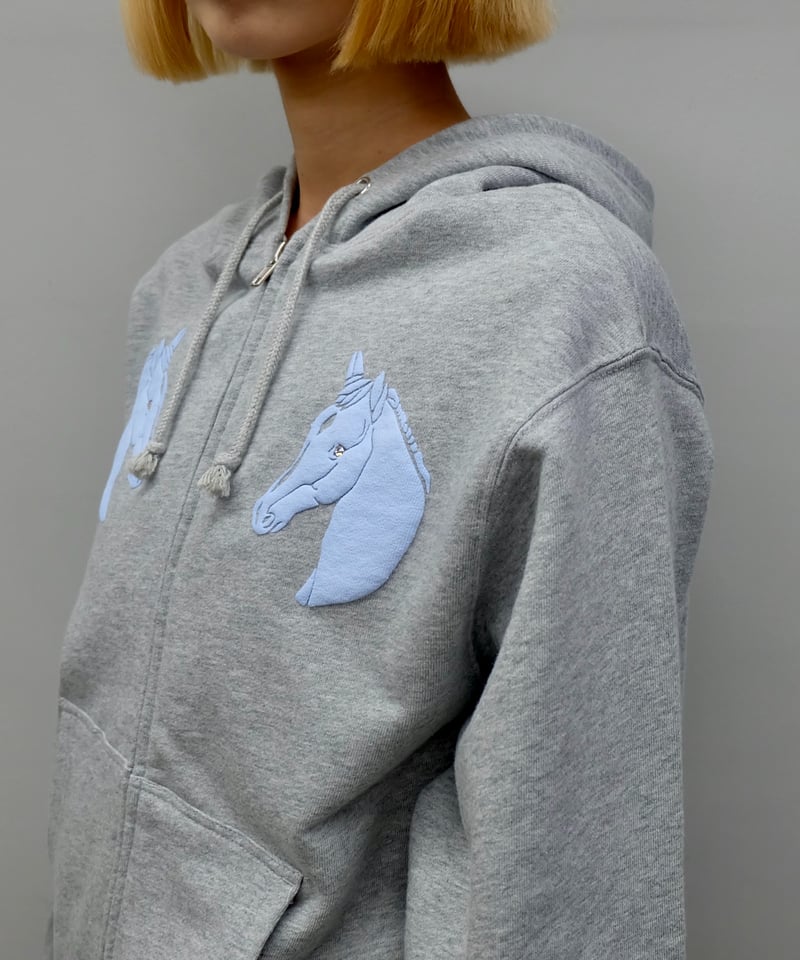 Labyrins Dont Cry Horse Zip Hoodie Gray | Shury