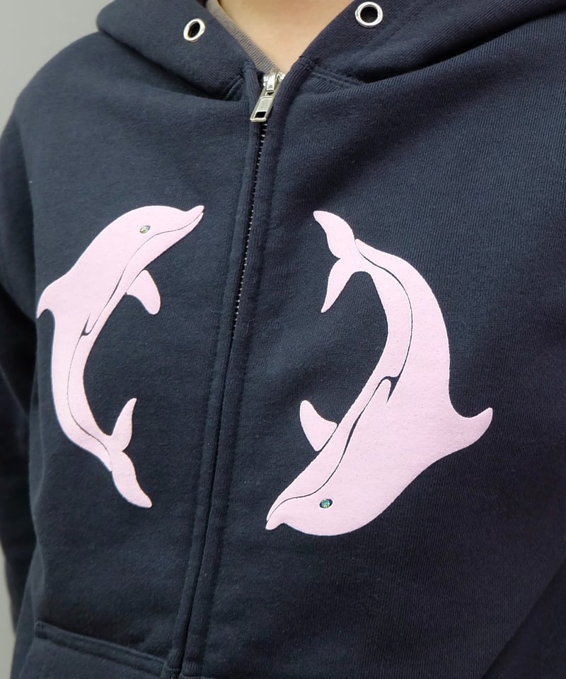 Labyrins Two Dolphins Zip Hoodie Navy | Shury Labyrins Two Dolphins Zip Hoodie Navy | Shury