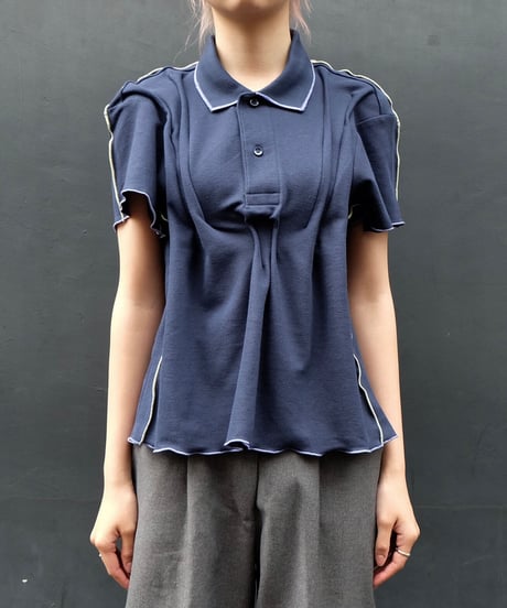 Frill line tuck Poloshirt