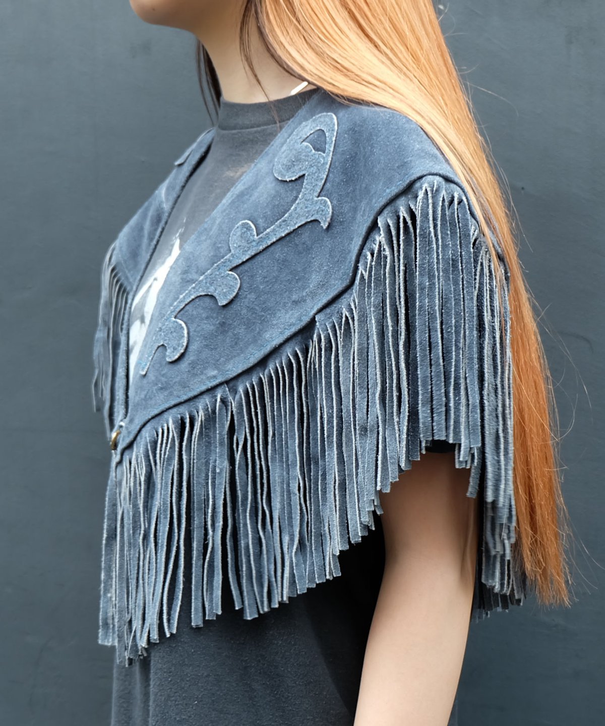 Vintage fringe suede collar | Shury