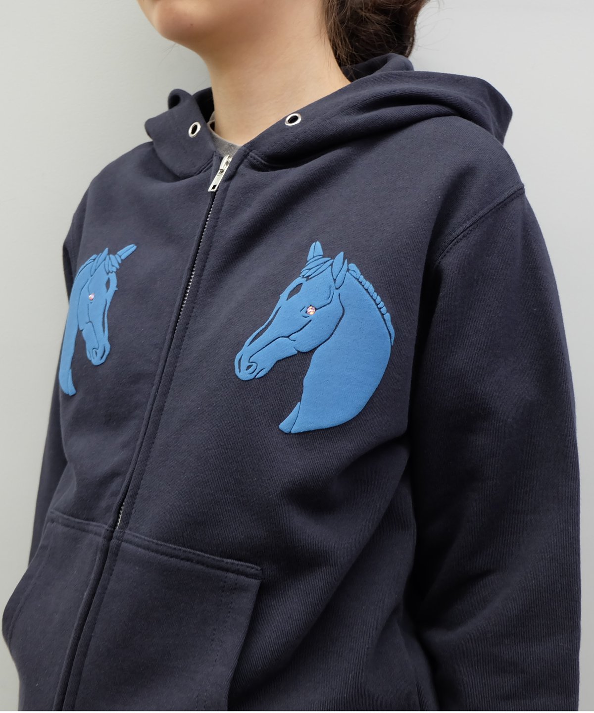 Labyrins Dont Cry Horse Zip Hoodie Navy | Shury Labyrins Dont Cry Horse Zip Hoodie Navy | Shury