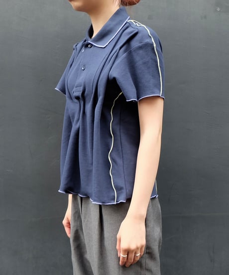 Frill line tuck Poloshirt