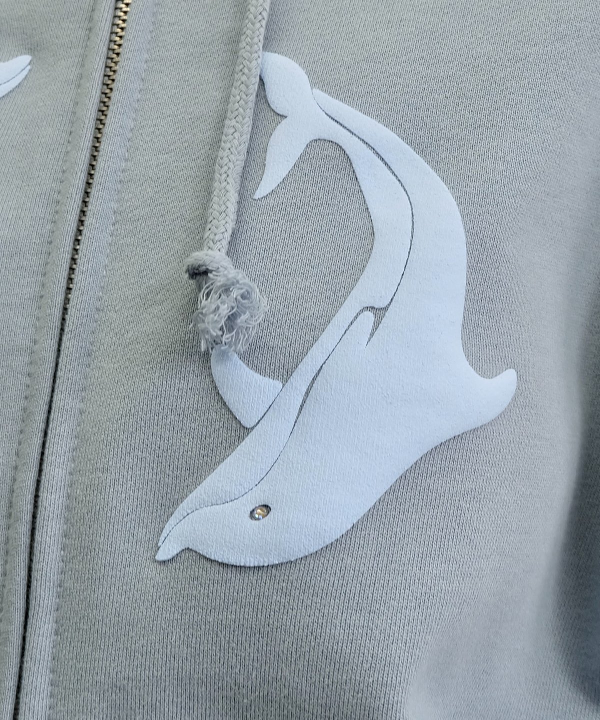 Labyrins Two Dolphins Zip Hoodie Blue | Shury