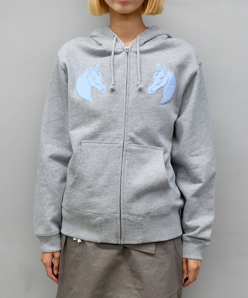 トップス Labyrins Dont Cry Horse Zip Hoodie Gray Labyrins Dont Cry Horse Zip Hoodie Gray | Shury