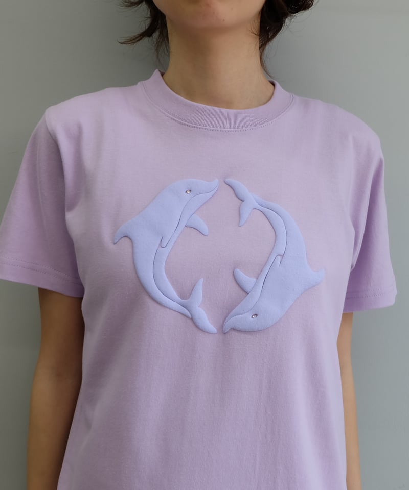 Labyrins Two Dolphins Tshirt Lavender | Shury 