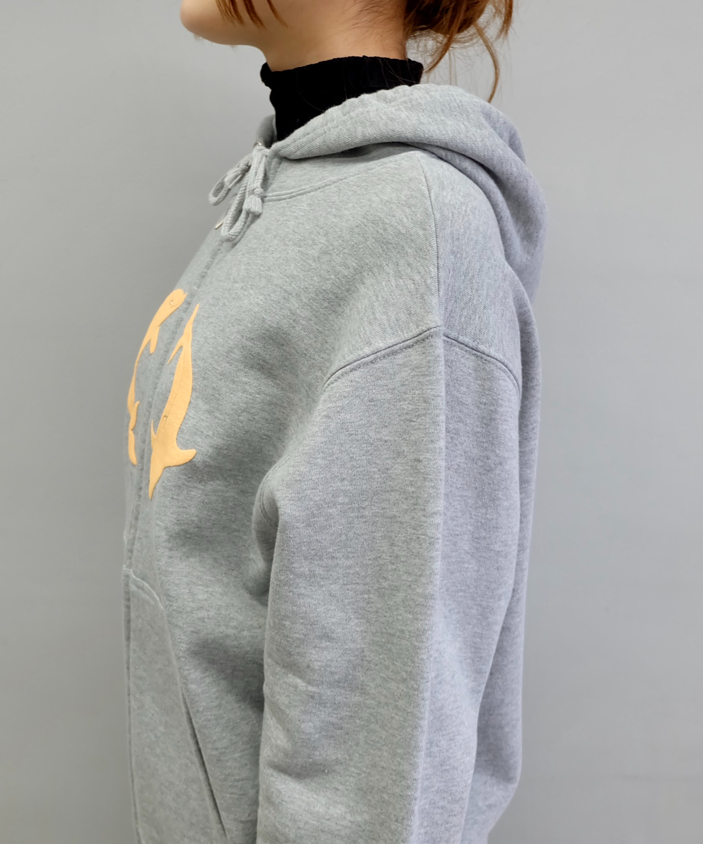 Labyrins Two Dolphins Zip Hoodie Gray | Shury