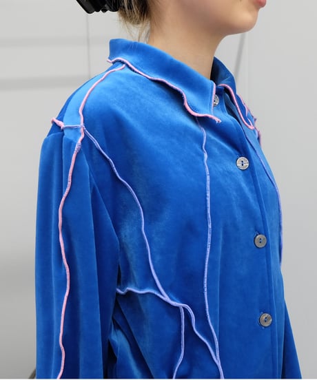 Frill Line Velours Shirt