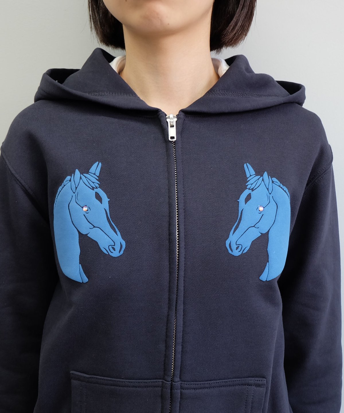 Labyrins Dont Cry Horse Hoodie Navy | Shury