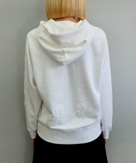 Labyrins   Botanical Hoodie White