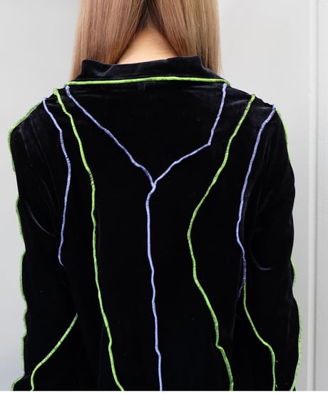Frill Line Velours Shirt