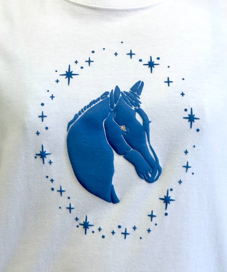 Labyrins  Kirakira Horse Tshirt White/Navy