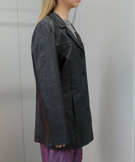 Vintage   Leather  Tailored Jacket