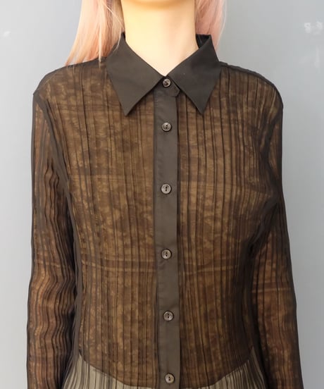 Vintage   Pleats See-through Shirts