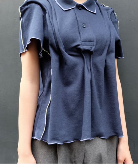 Frill line tuck Poloshirt