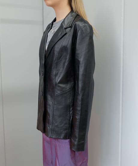 Vintage   Leather  Tailored Jacket