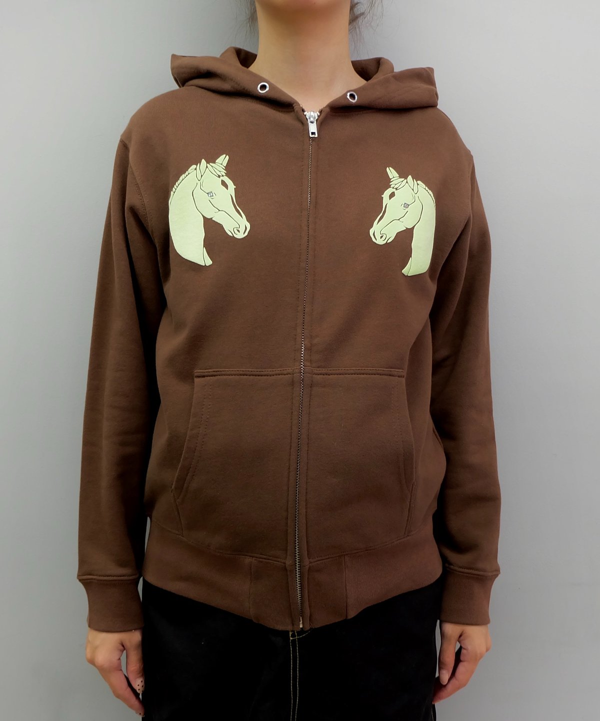 Labyrins Dont Cry Horse Zip Hoodie Brown | Shury Labyrins Dont Cry Horse Zip Hoodie Brown | Shury