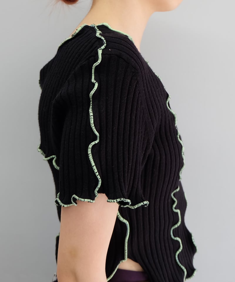 【shury】remake frill line knit