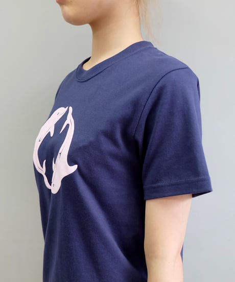 Labyrins  Two Dolphin Tshirt Navy