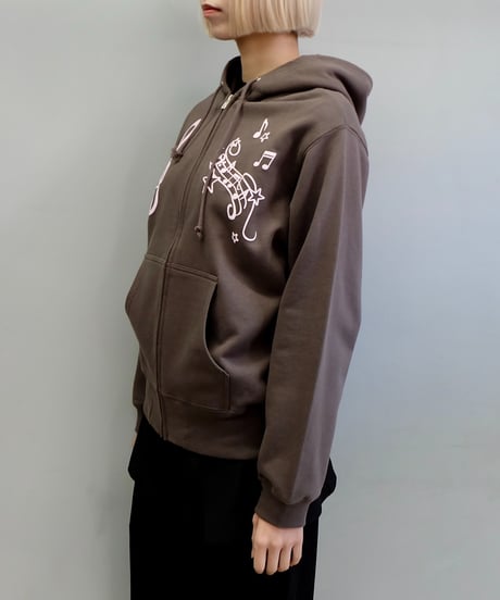 Labyrins   Melody Zip Hoodie Charcoal