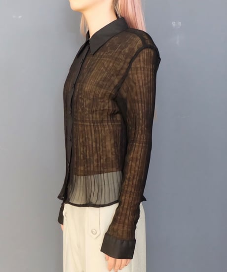 Vintage   Pleats See-through Shirts