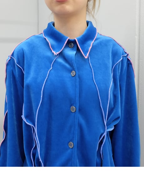 Frill Line Velours Shirt