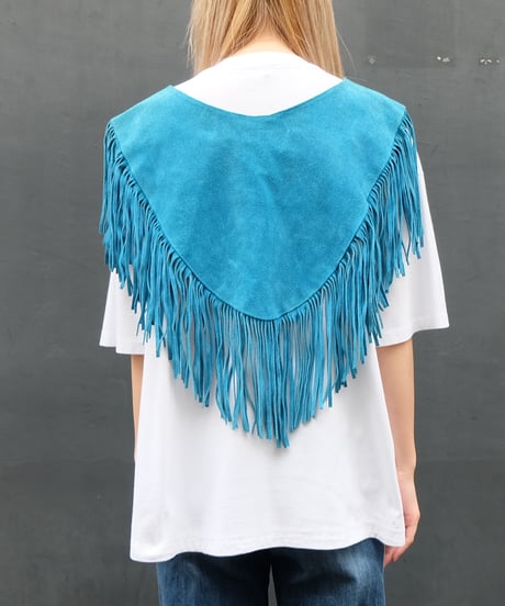 Vintage fringe suede collar