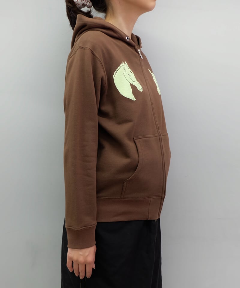 Labyrins Dont Cry Horse Zip Hoodie Brown | Shury Labyrins Dont Cry Horse Zip Hoodie Brown | Shury