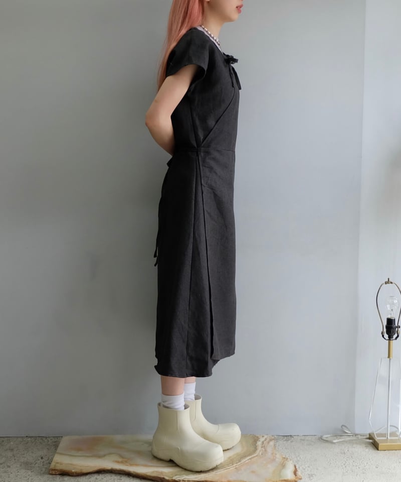 daily daily super stretch pleats one piece / black [FREE or LONG]プチハイ |  wee9s | ウィークス オフィシャル通販サイト shury ファスナー　ワンピース　変形
