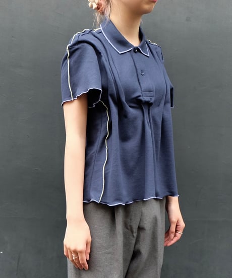 Frill line tuck Poloshirt