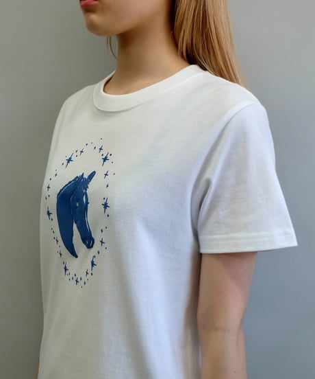 Labyrins  Kirakira Horse Tshirt White/Navy