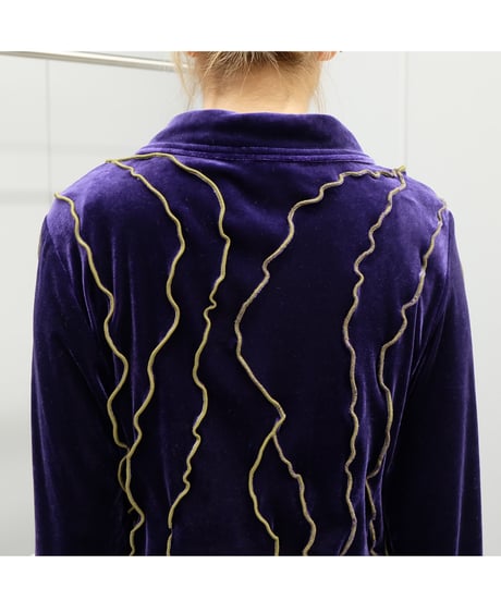 Frill Line Velours Tops