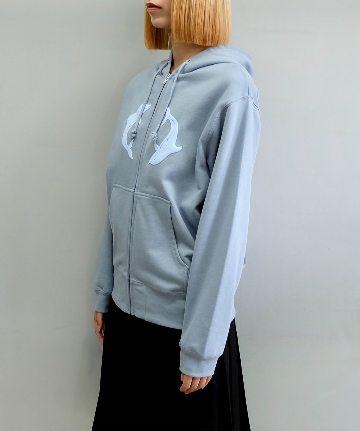 トップス labyrins Two Dolphins Zip Hoodie shury Labyrins Two Dolphins Zip Hoodie White | Shury