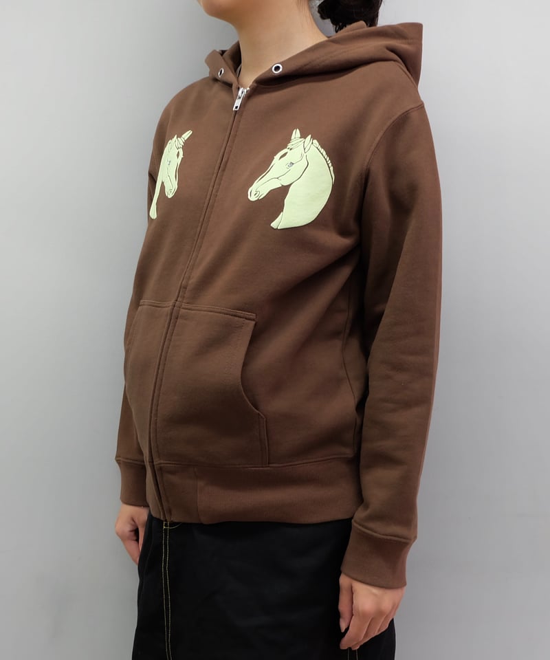 Labyrins Dont Cry Horse Zip Hoodie Brown | Shury Labyrins Dont Cry Horse Zip Hoodie Brown | Shury