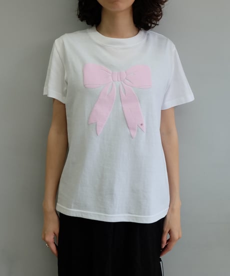 Labyrins RIBBON Tshirt White(Pink)