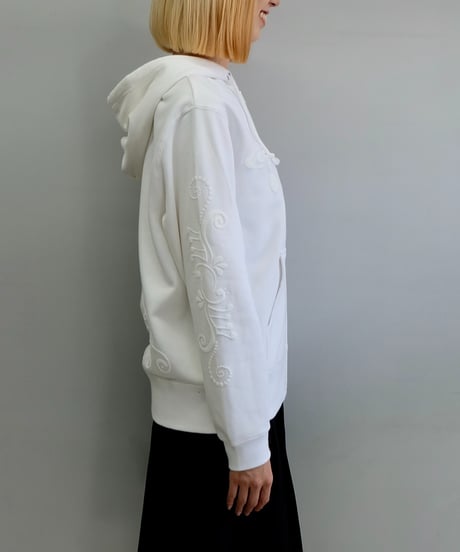 Labyrins   Botanical Hoodie White