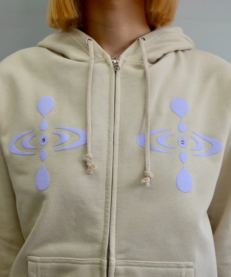 Labyrins   Botanical Hoodie Beige