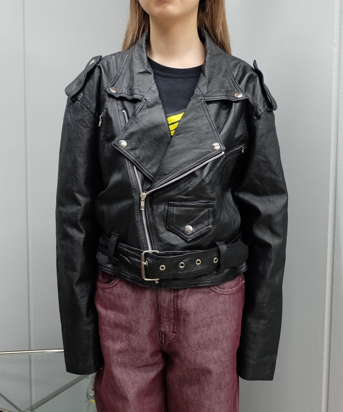 80’s バブリー ロカビリー 国産古着　ERISETCH ライダースジャケット 高品質 80s 古着 レザー ダブルライダースジャケット 黒