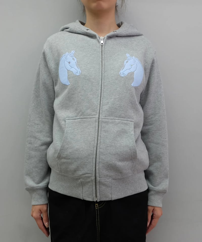 Labyrins Dont Cry Horse Zip Hoodie Gray | Shury Labyrins Dont Cry Horse Zip Hoodie Gray | Shury