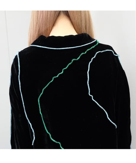 Frill Line Velours Shirt