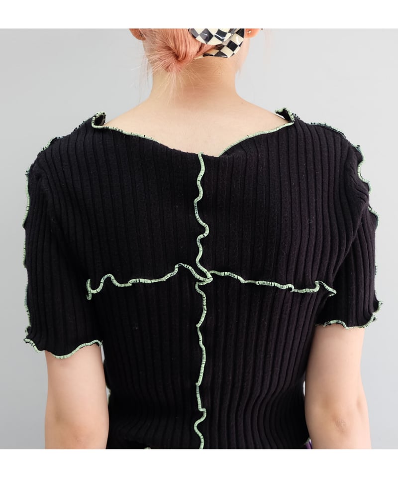 【shury】remake frill line knit