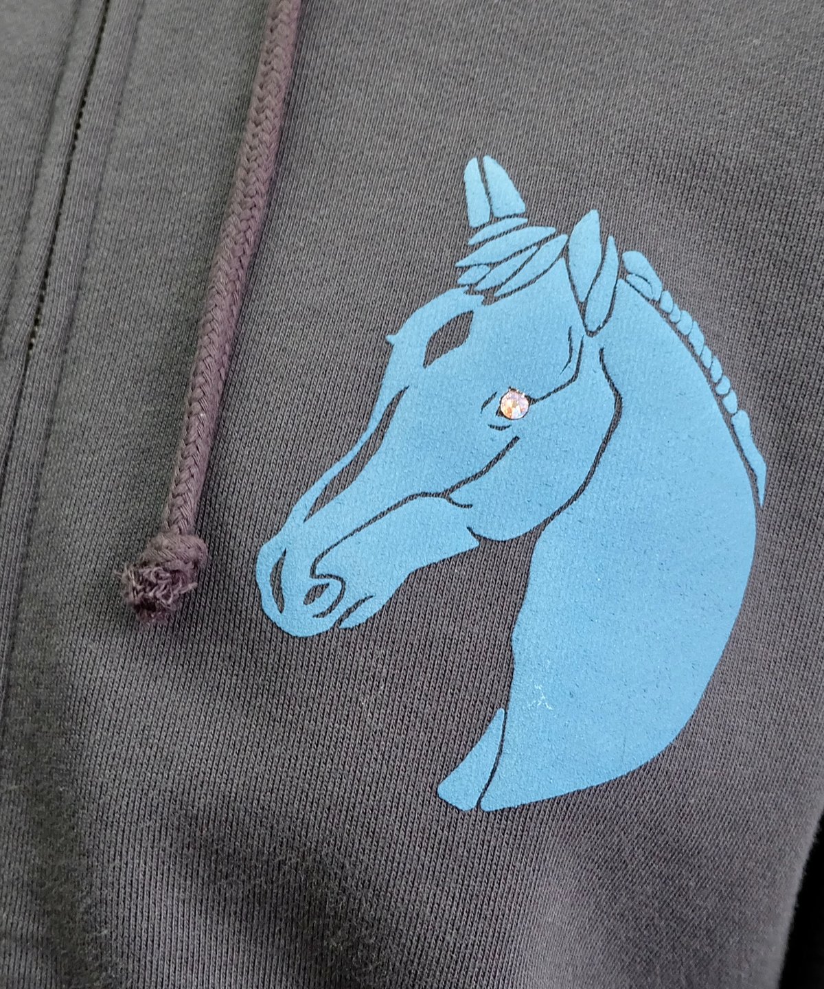 Labyrins Dont Cry Horse Zip Hoodie Navy | Shury