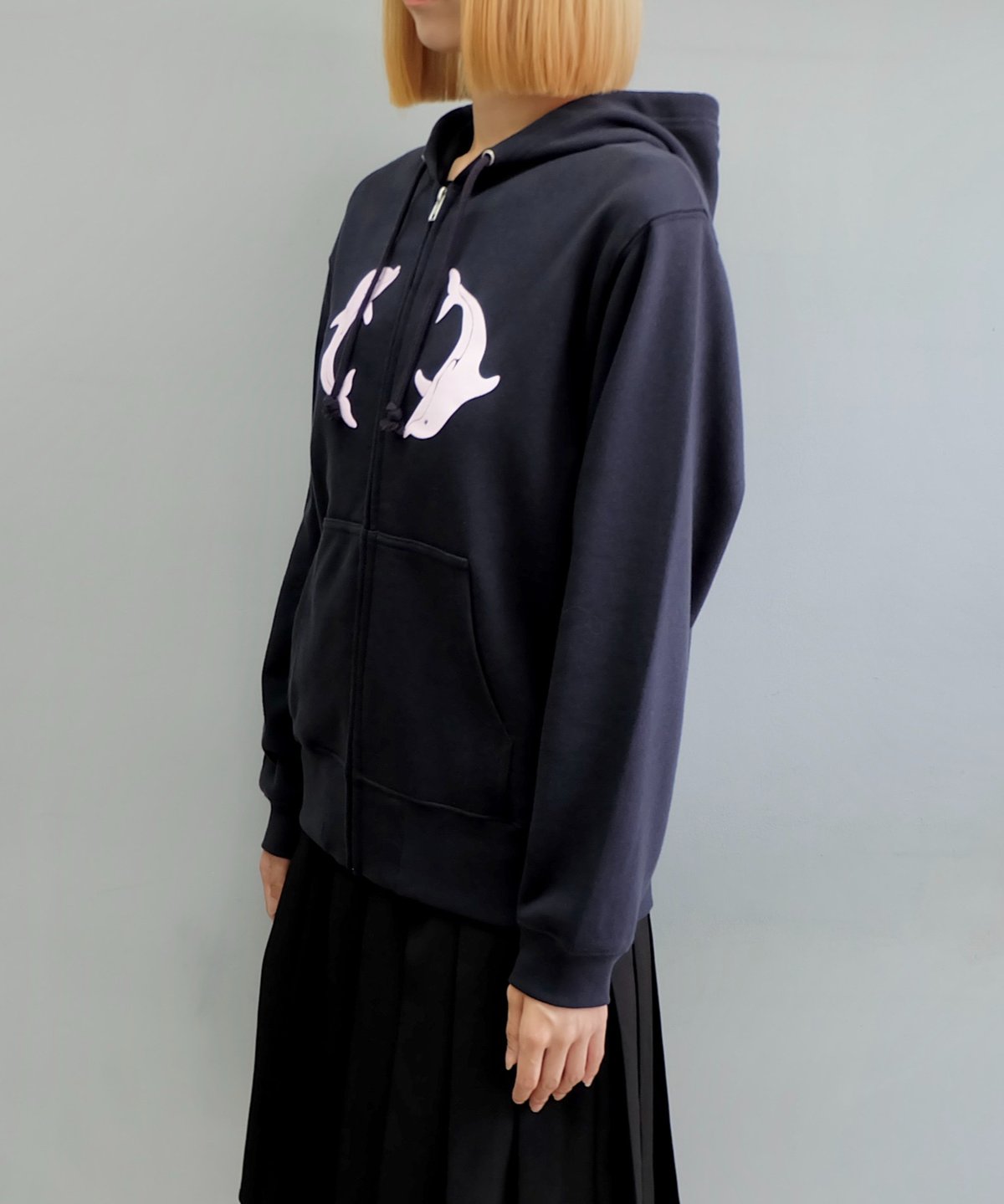 トップス labyrins two dolphins zip hoodie navy Labyrins Two Dolphins Zip Hoodie Navy | Shury