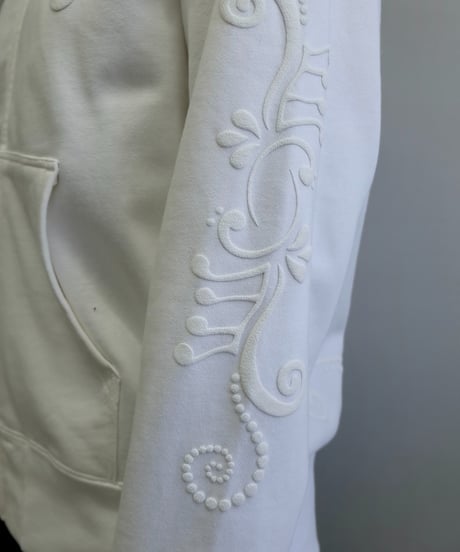 Labyrins   Botanical Hoodie White