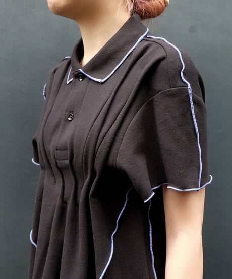 Frill line tuck Poloshirt