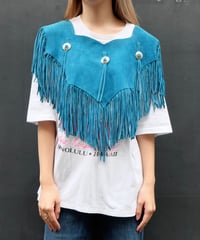 Vintage fringe suede collar