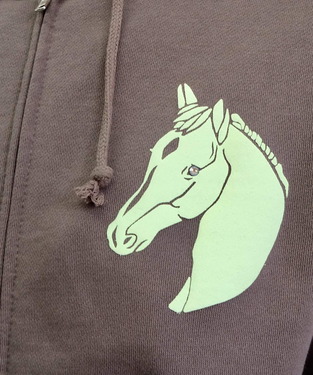 Labyrins Dont Cry Horse Zip Hoodie Brown | Shury