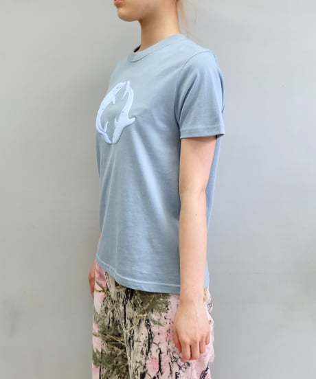 Labyrins  Two Dolphin Tshirt Blue