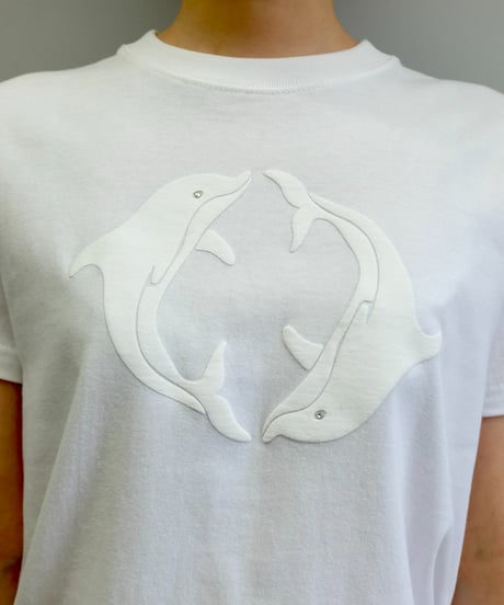 Labyrins  Two Dolphin Tshirt White